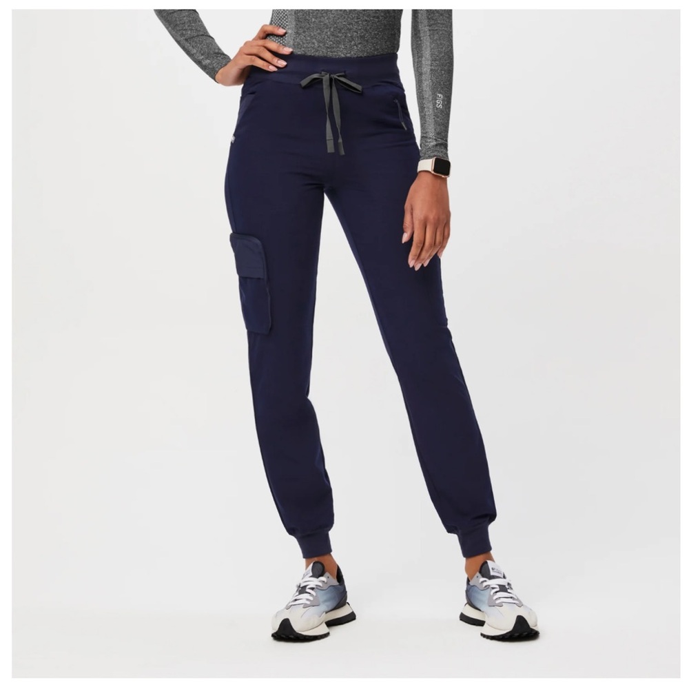 Figs 22 Pocket Navy Jogger Pants with Drawstring